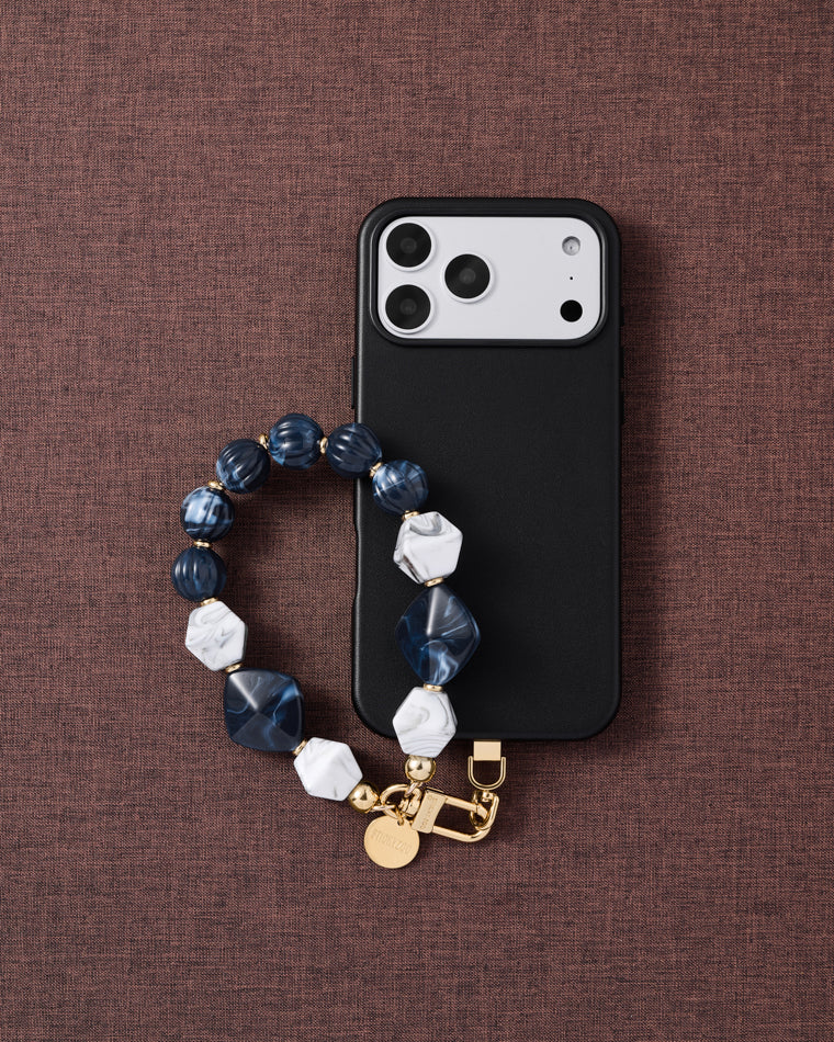 SAPPHIRE MARBLE CLUSTER PHONE STRAP