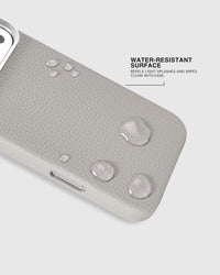 TEXTURED LEATHER CASE — GRAY