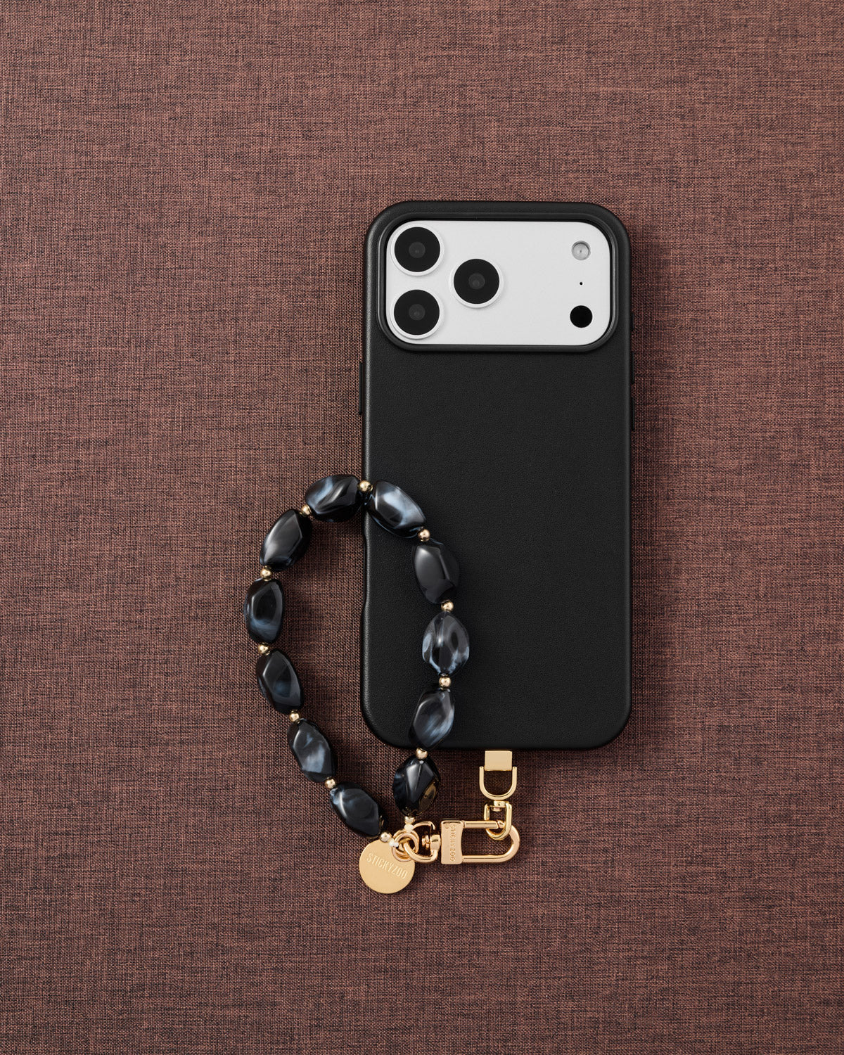 OBSIDIAN AGATE PHONE STRAP