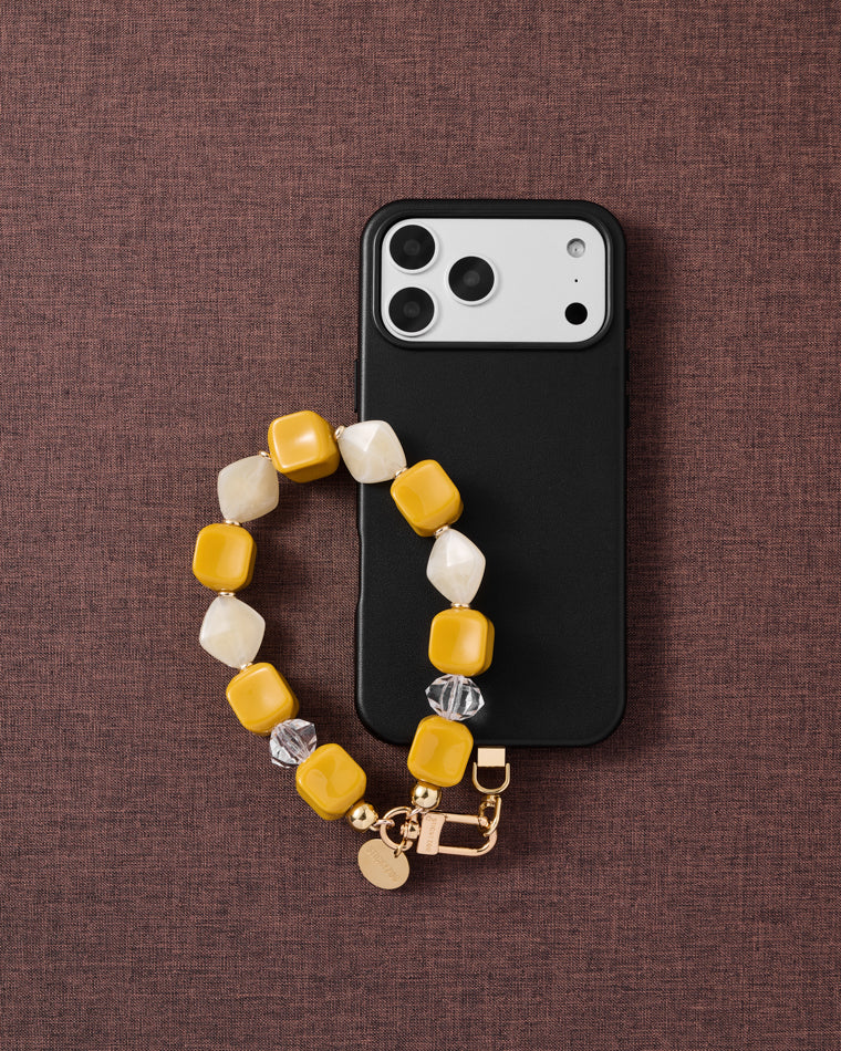 SAFFRON MARBLE MIX PHONE STRAP
