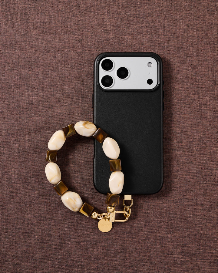 COCOA MARBLE MIX PHONE STRAP