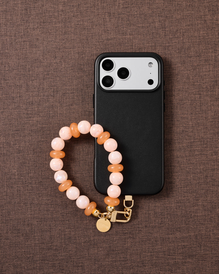 PEACH PEARL PHONE STRAP