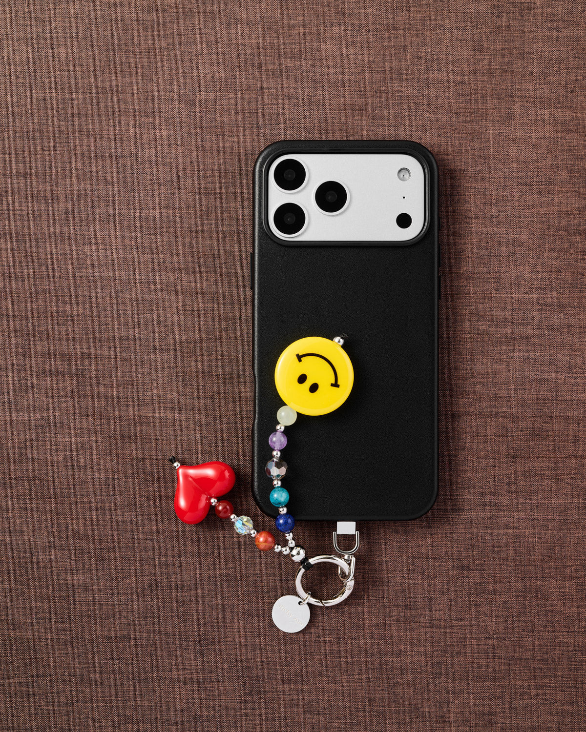 SMILEY HEART PHONE STRAP