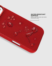 TEXTURED LEATHER CASE — RED
