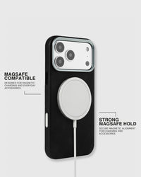 VINTAGE LEATHER NA CASE NG TELEPONO — BLACK