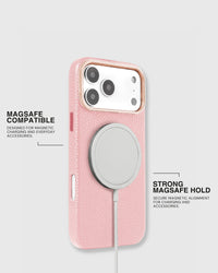 TEXTURED LEATHER CASE — PINK