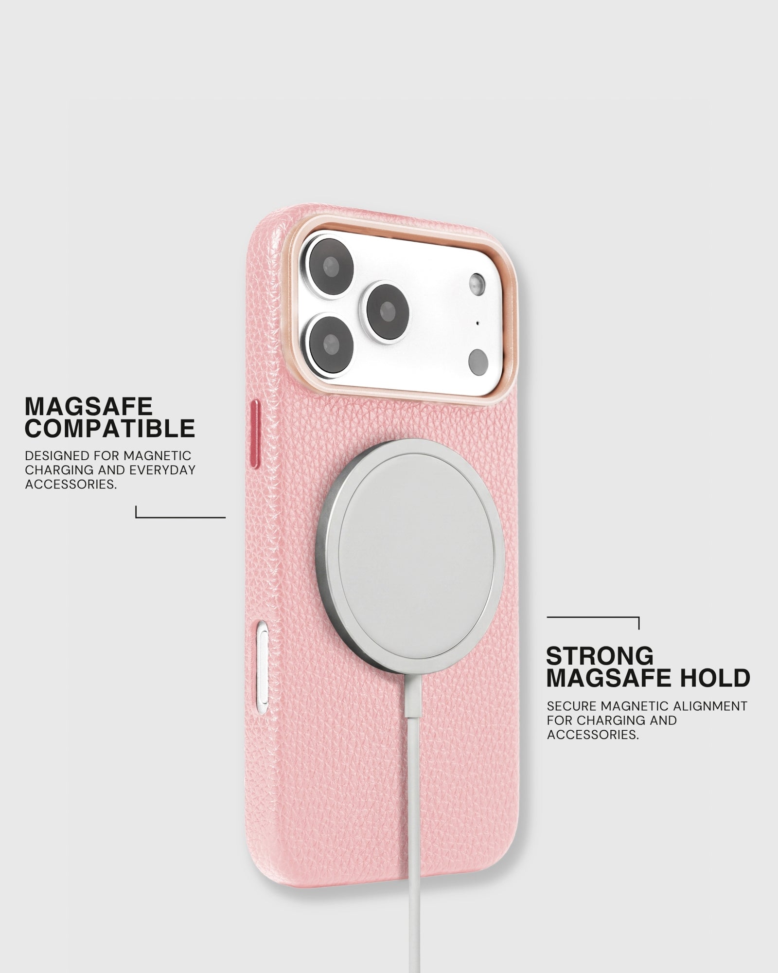 TEXTURED LEATHER CASE — PINK