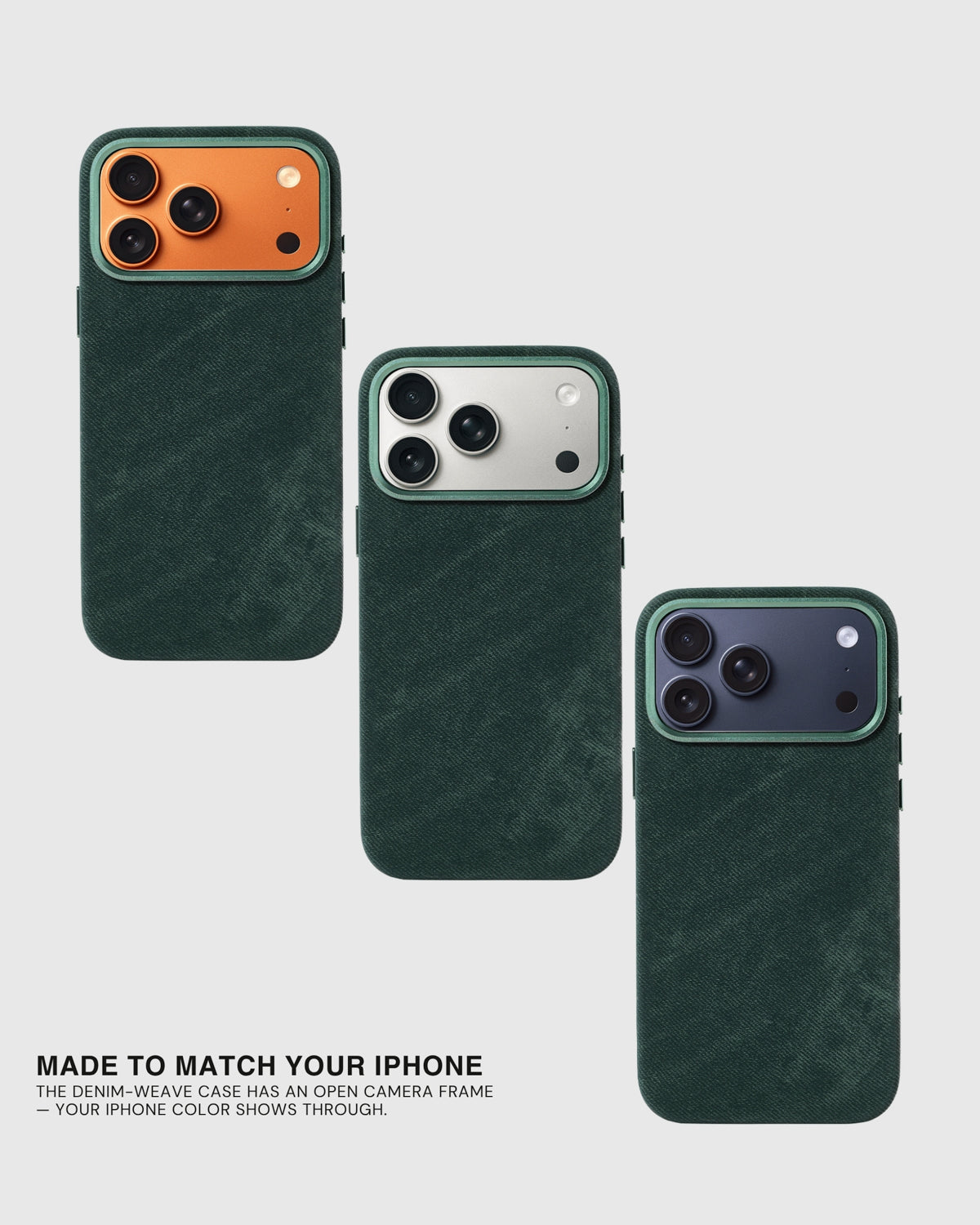 DENIM PHONE CASE — GREEN