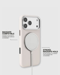 BEZEL LEATHER PHONE CASE — WHITE