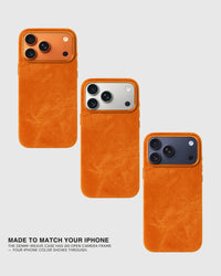 DENIM PHONE CASE — ORANGE