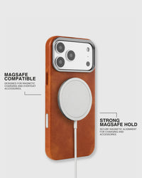 VINTAGE LEATHER NA CASE NG TELEPONO — BROWN
