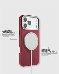 VINTAGE LEATHER NA CASE NG TELEPONO — WINE RED