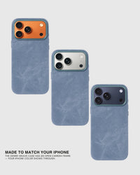DENIM PHONE CASE — BLUE