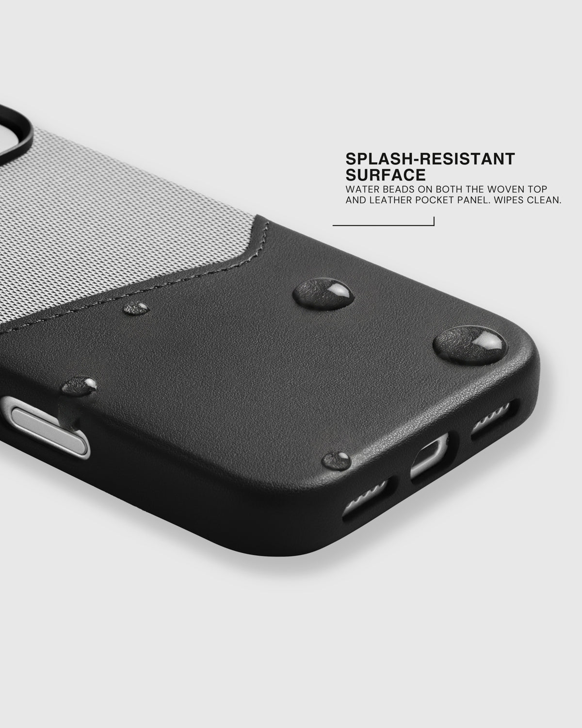 WALLET PHONE CASE — GREY BLACK
