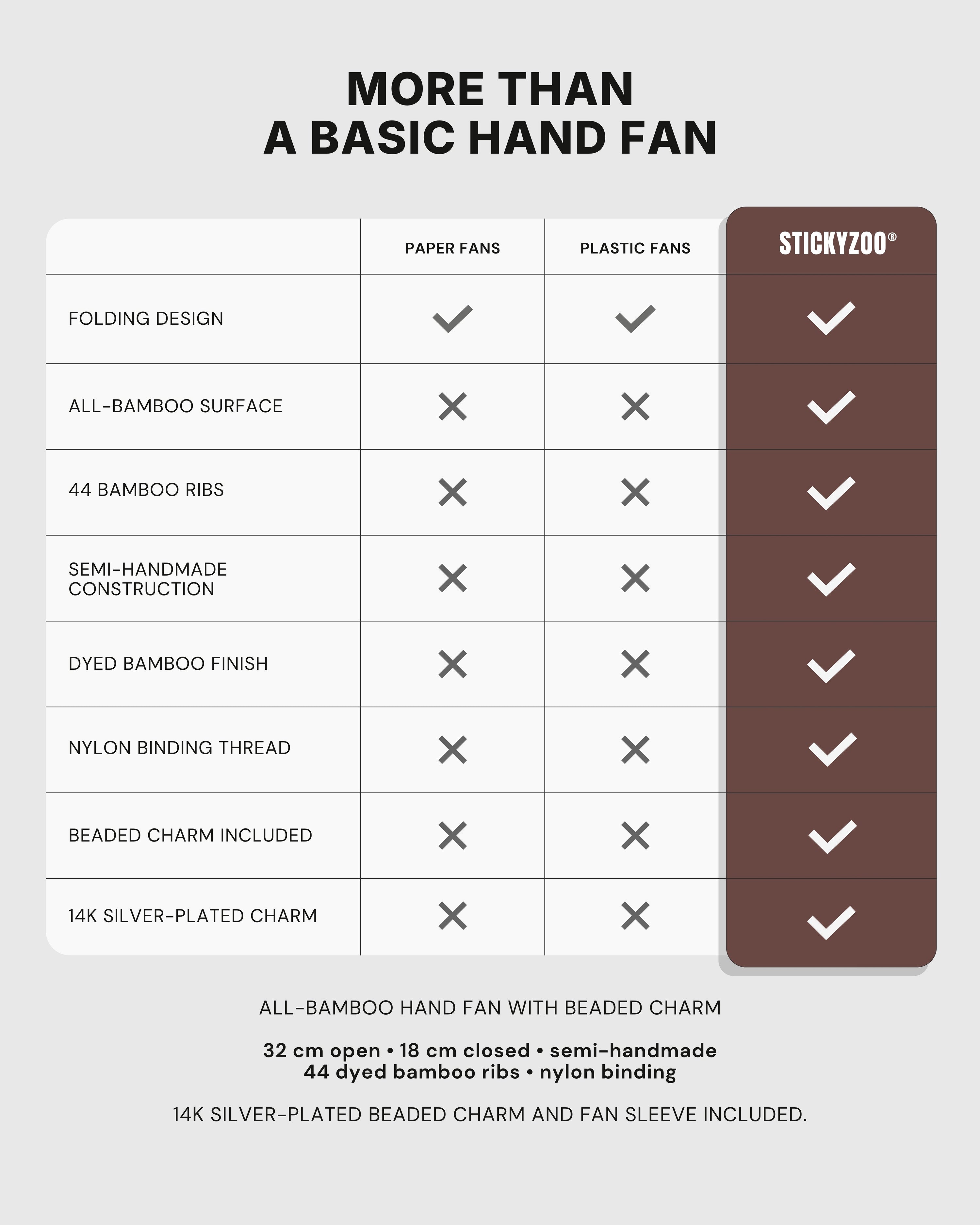 CHESTNUT DOUBLE HEART HAND FAN