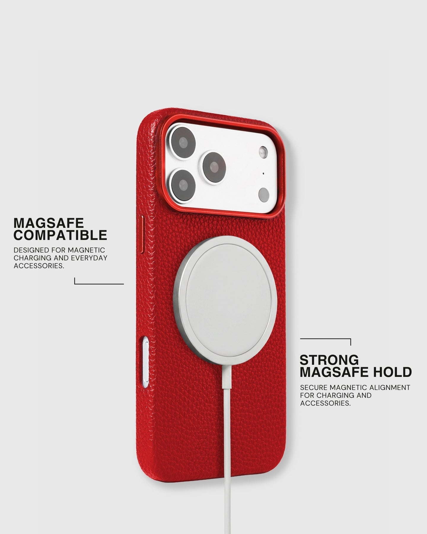 TEXTURED LEATHER CASE — RED