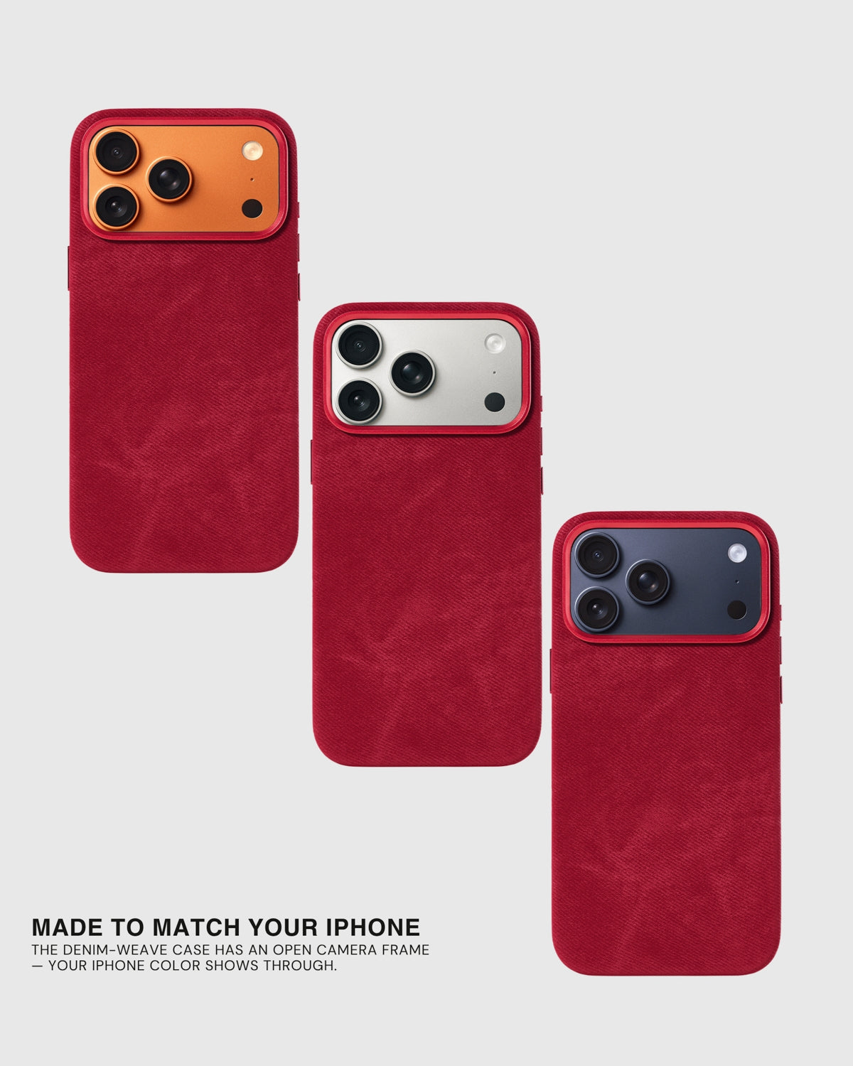 DENIM PHONE CASE — RED
