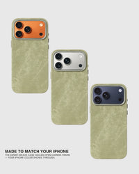 DENIM PHONE CASE — OLIVE