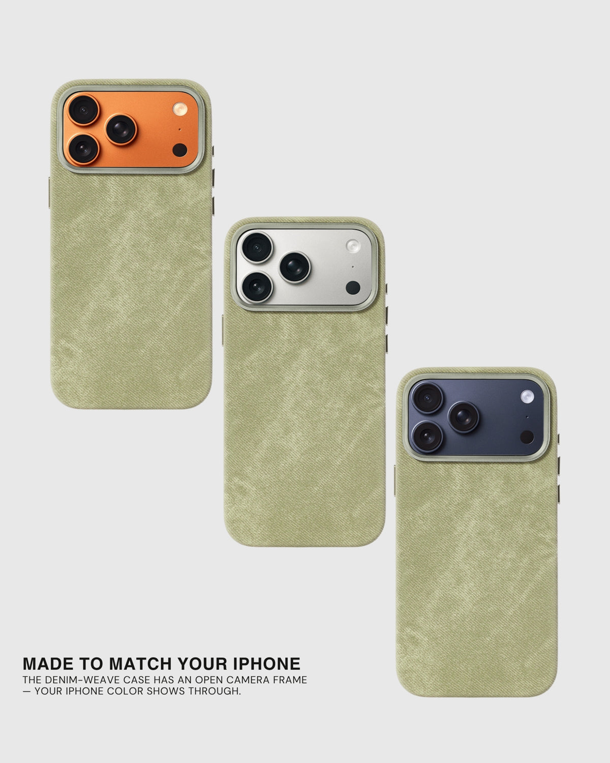 DENIM PHONE CASE — OLIVE
