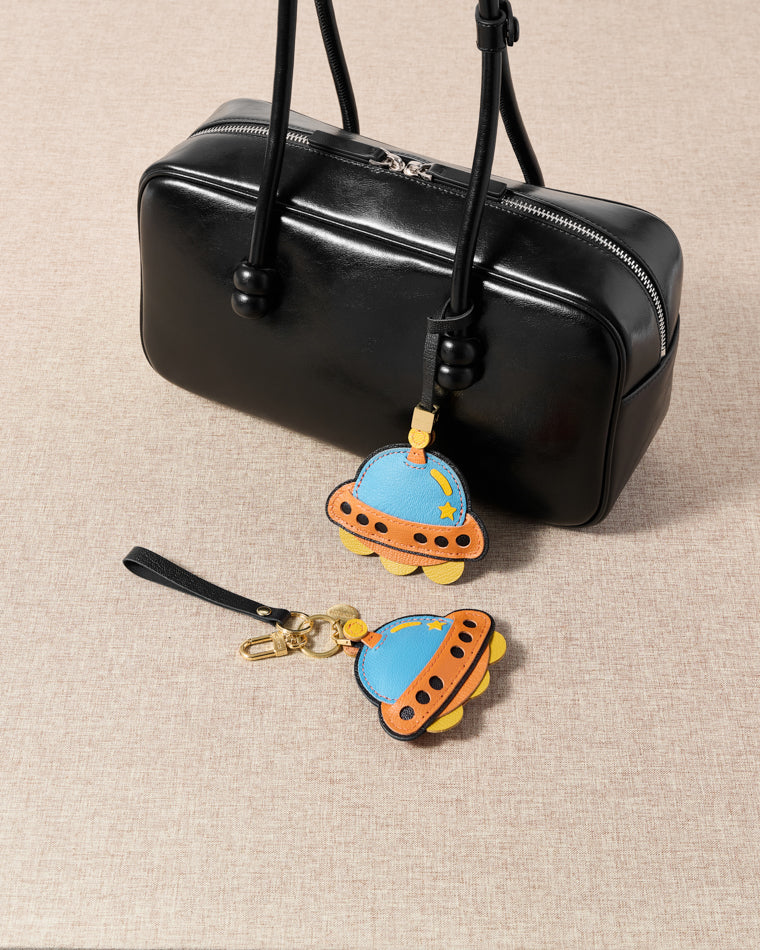 UFO LEATHER BAG CHARM