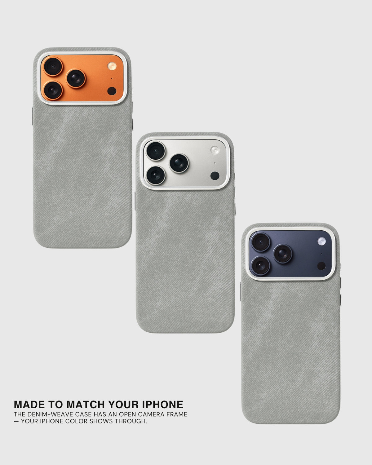 DENIM PHONE CASE — GREY