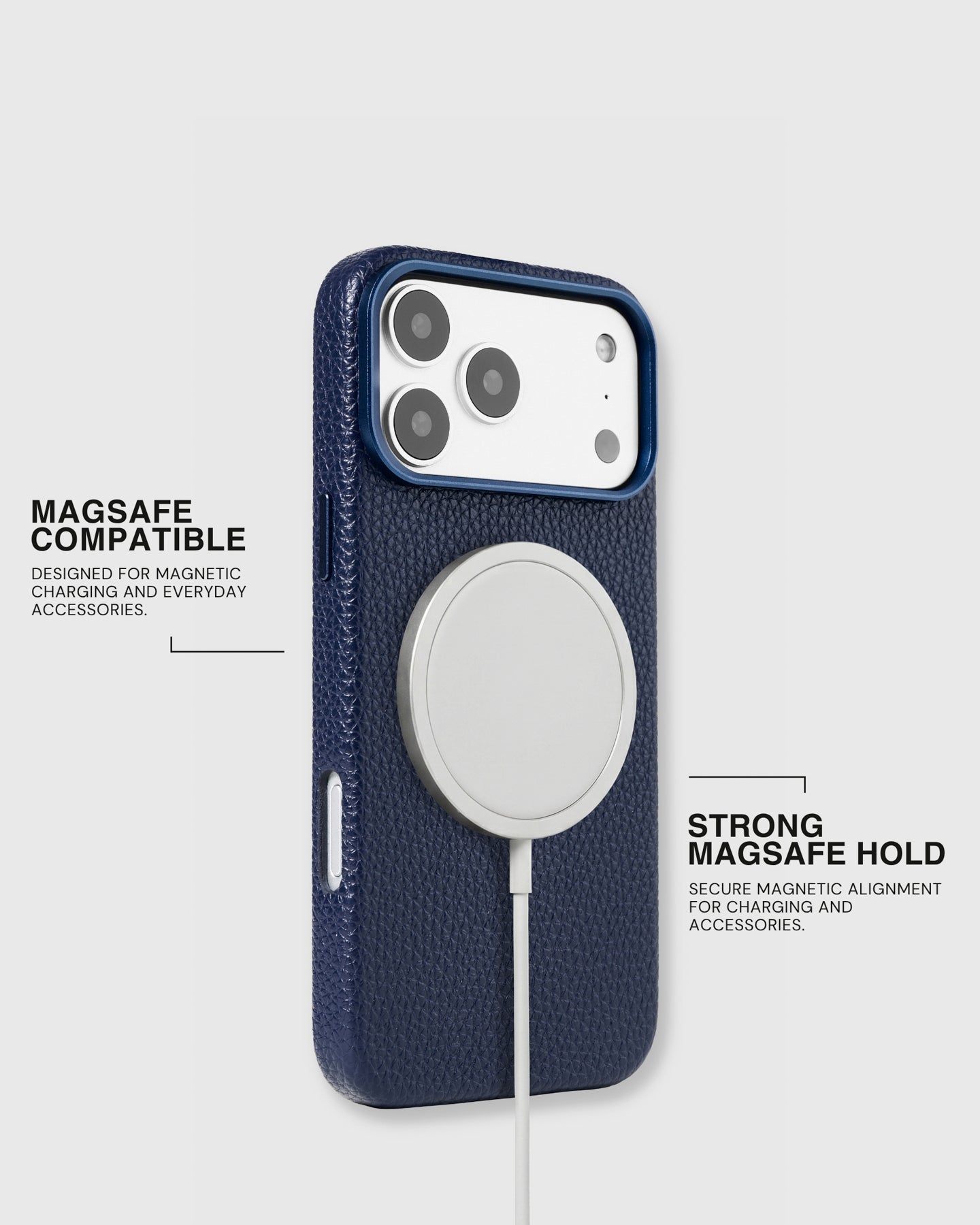 TEXTURED LEATHER CASE — BLUE
