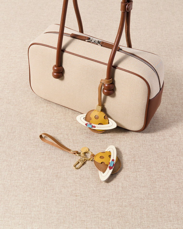 SATURN LEATHER BAG CHARM