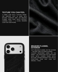 DENIM PHONE CASE — BLACK