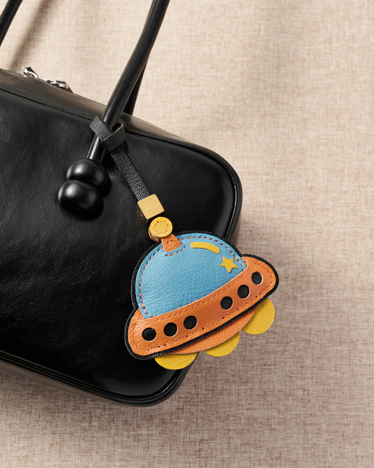 UFO LEATHER BAG CHARM