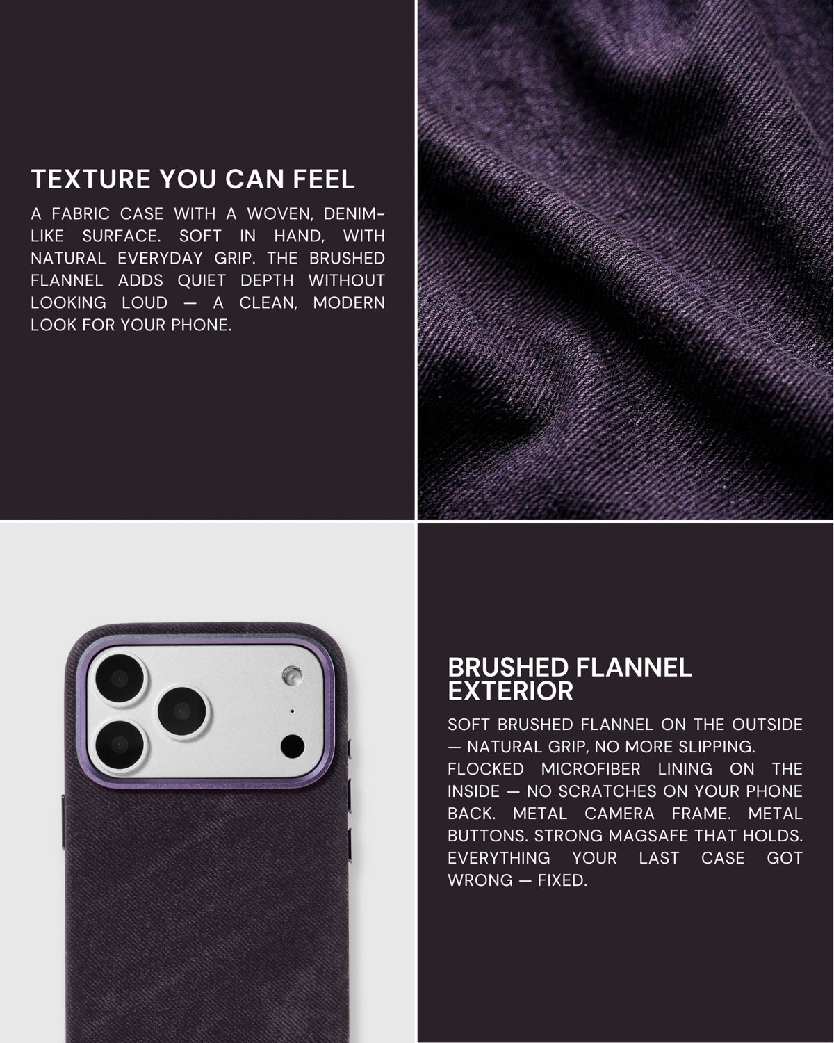 DENIM PHONE CASE — PURPLE