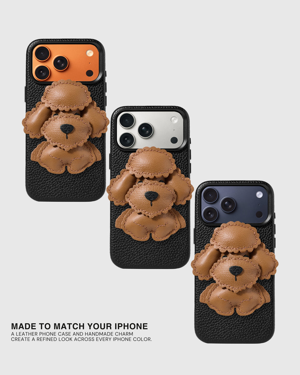 POODLE CHARM CASE — BROWN