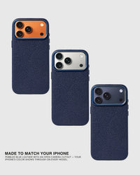 TEXTURED LEATHER CASE — BLUE
