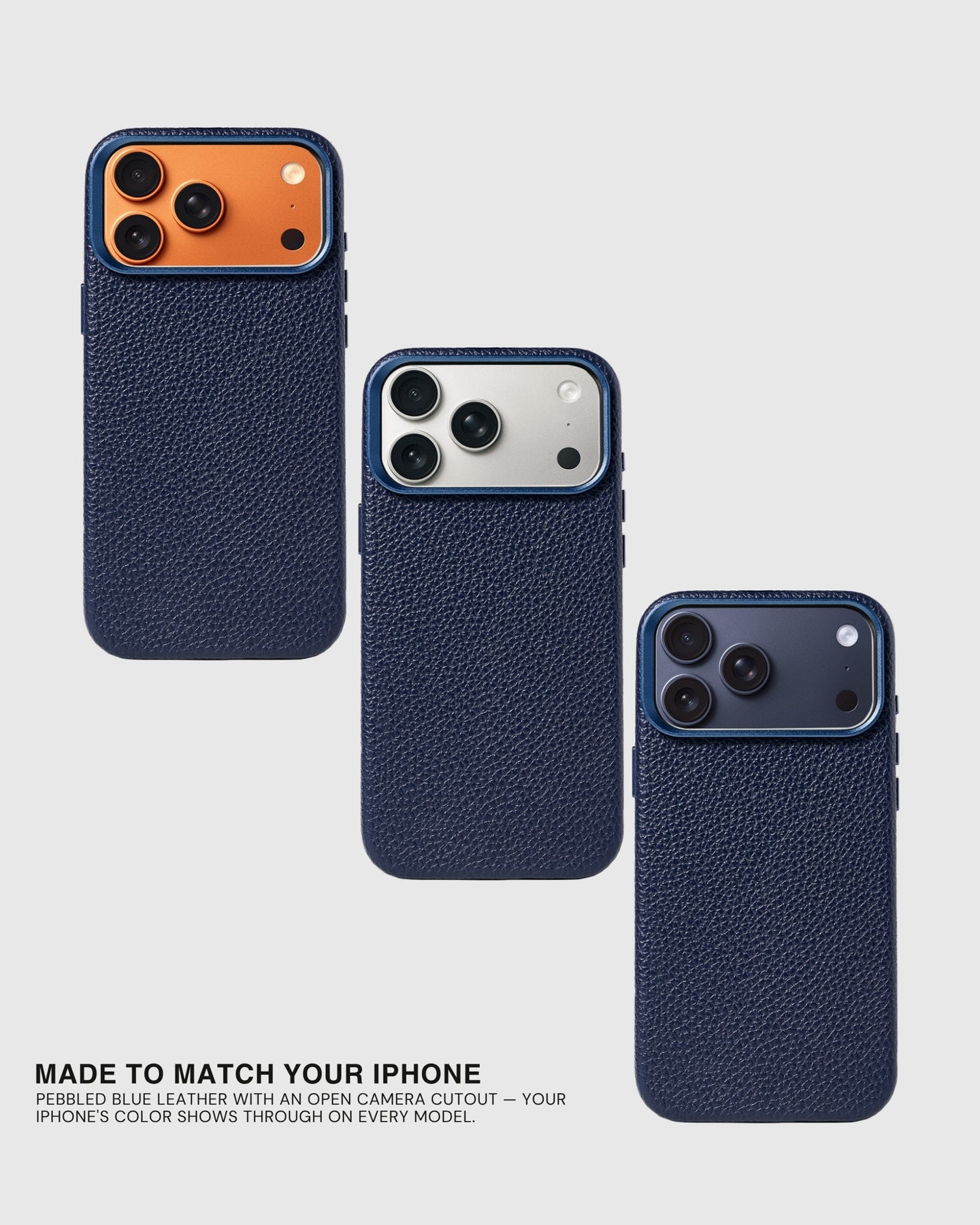 TEXTURED LEATHER CASE — BLUE