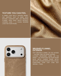 DENIM PHONE CASE — TAN