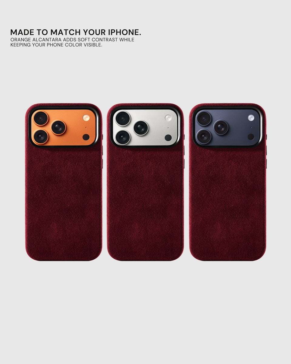 ALCANTARA PHONE CASE — BORDEAUX