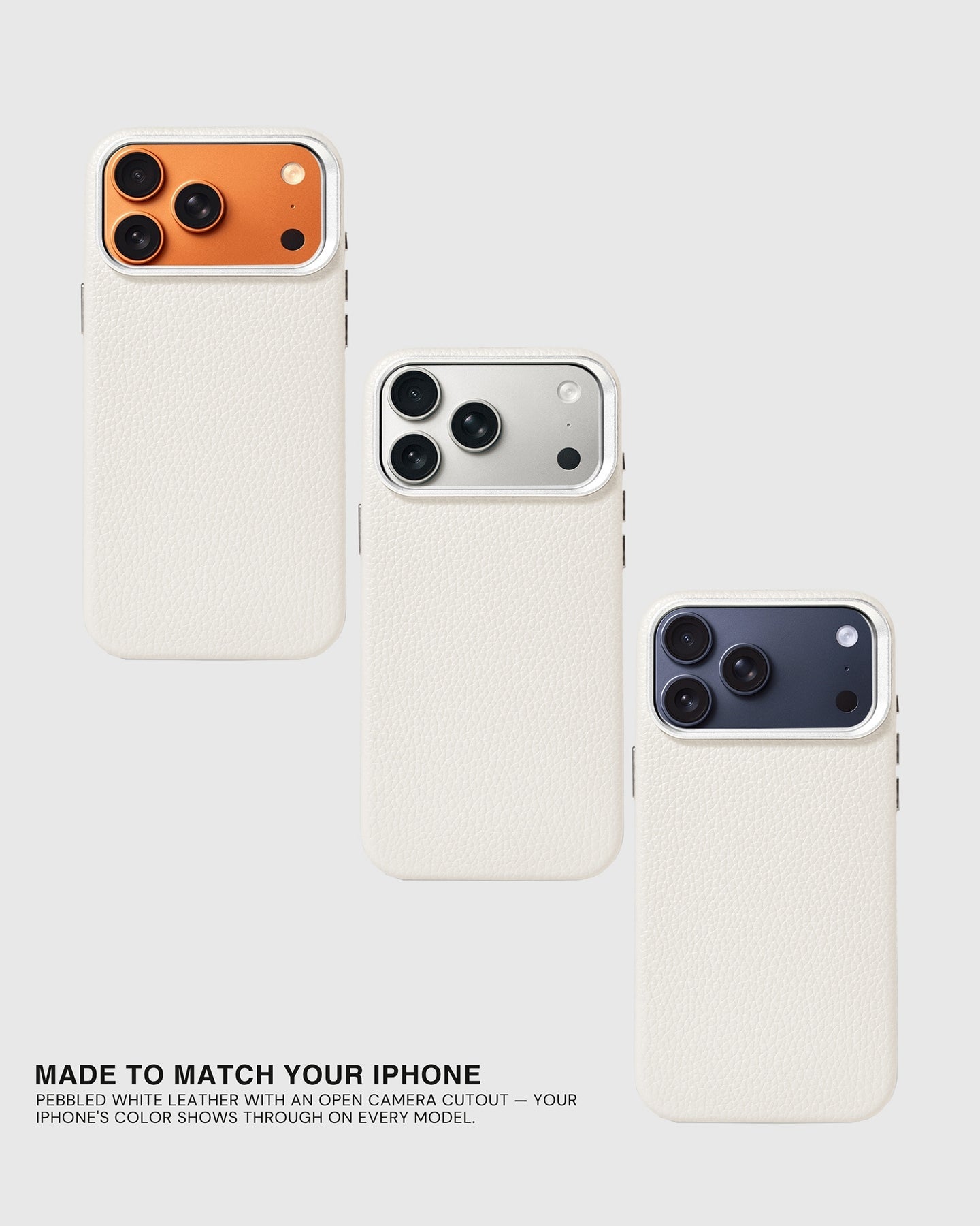 TEXTURED LEATHER CASE — WHITE