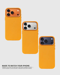 TEXTURED LEATHER CASE — YELLOW