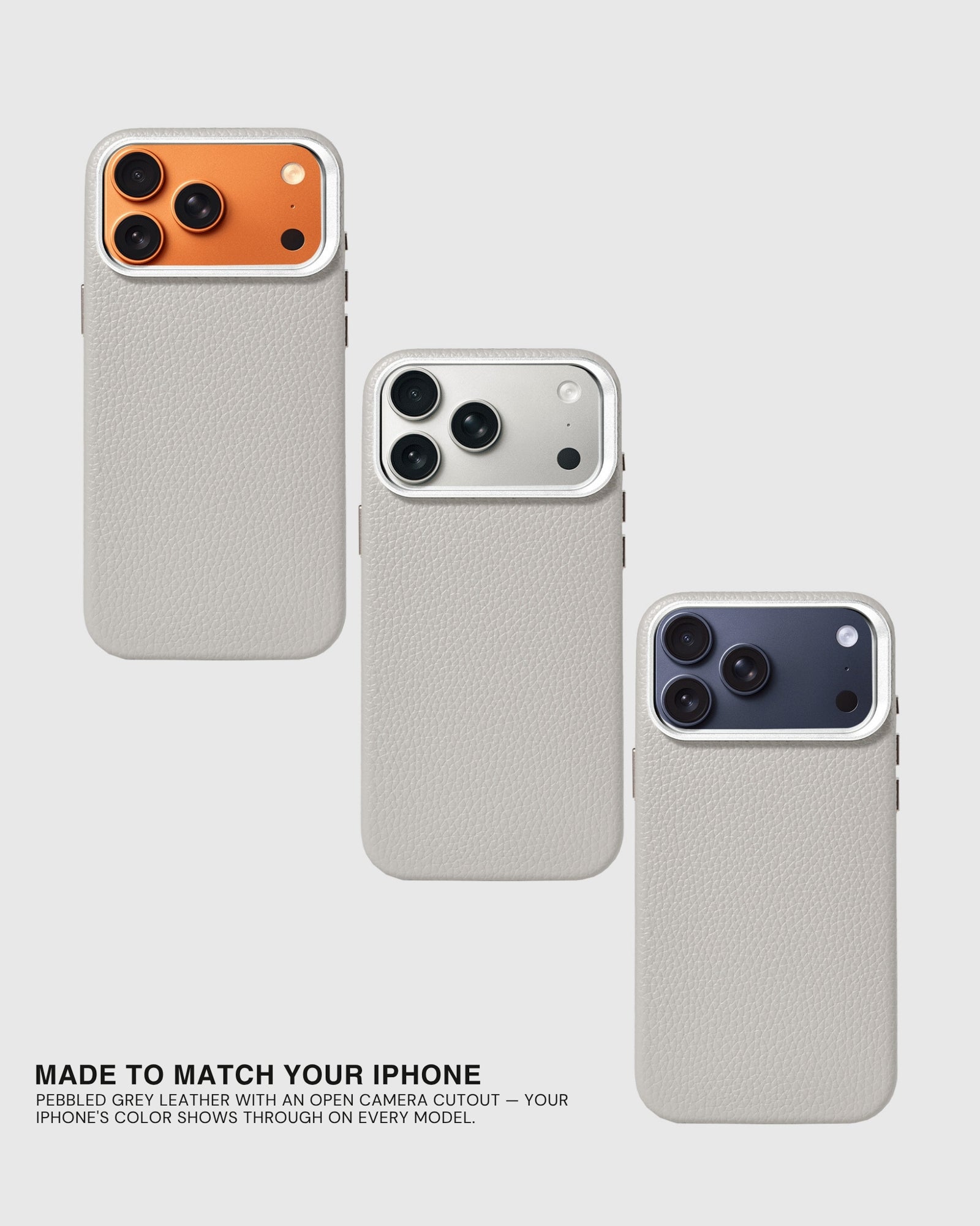 TEXTURED LEATHER CASE — GRAY