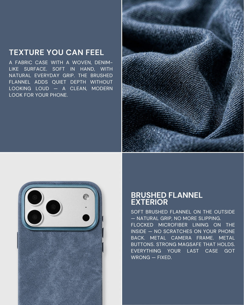 DENIM PHONE CASE — STONEWASH
