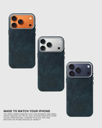 VINTAGE LEATHER NA CASE NG TELEPONO — BLUE