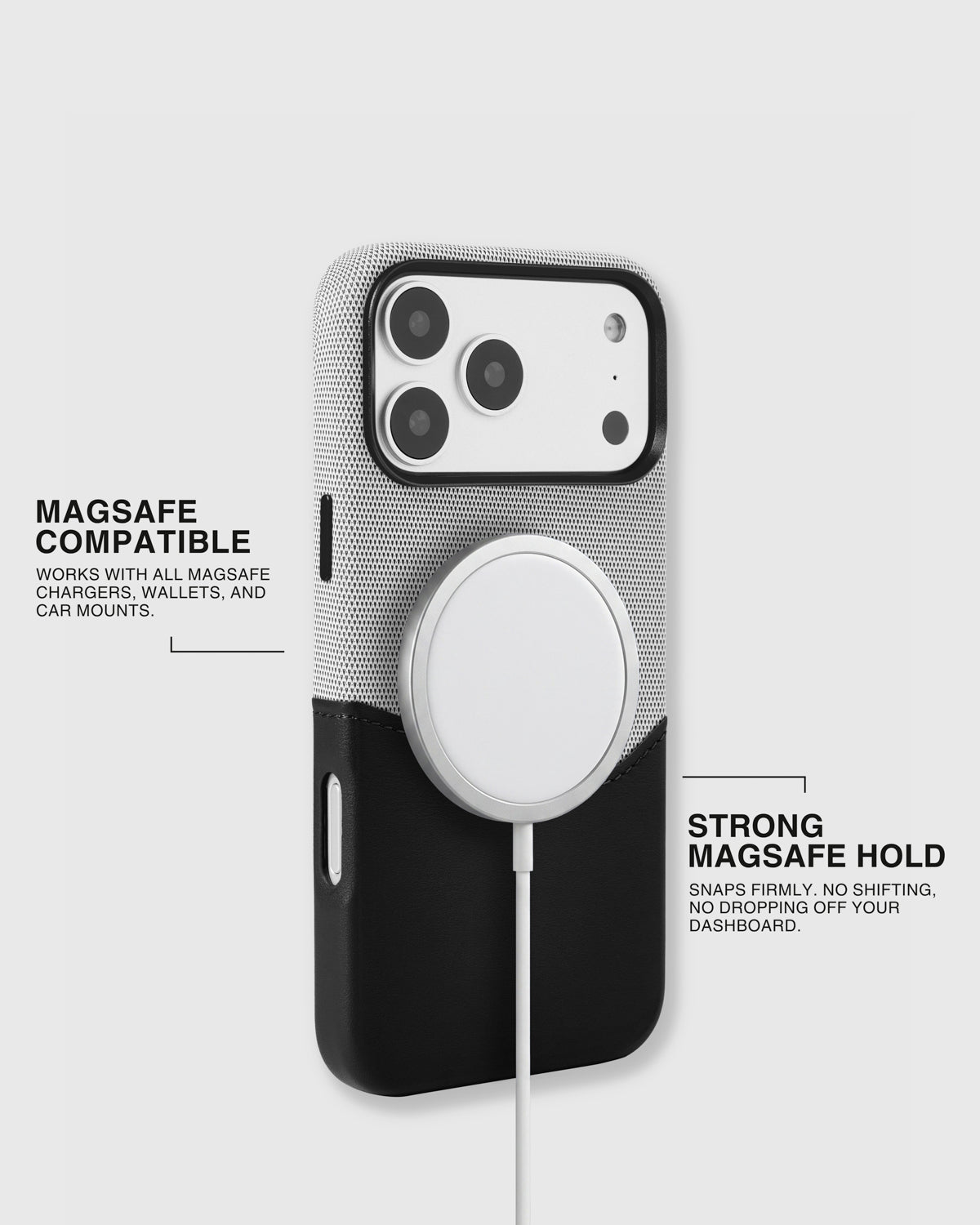 WALLET PHONE CASE — GREY BLACK