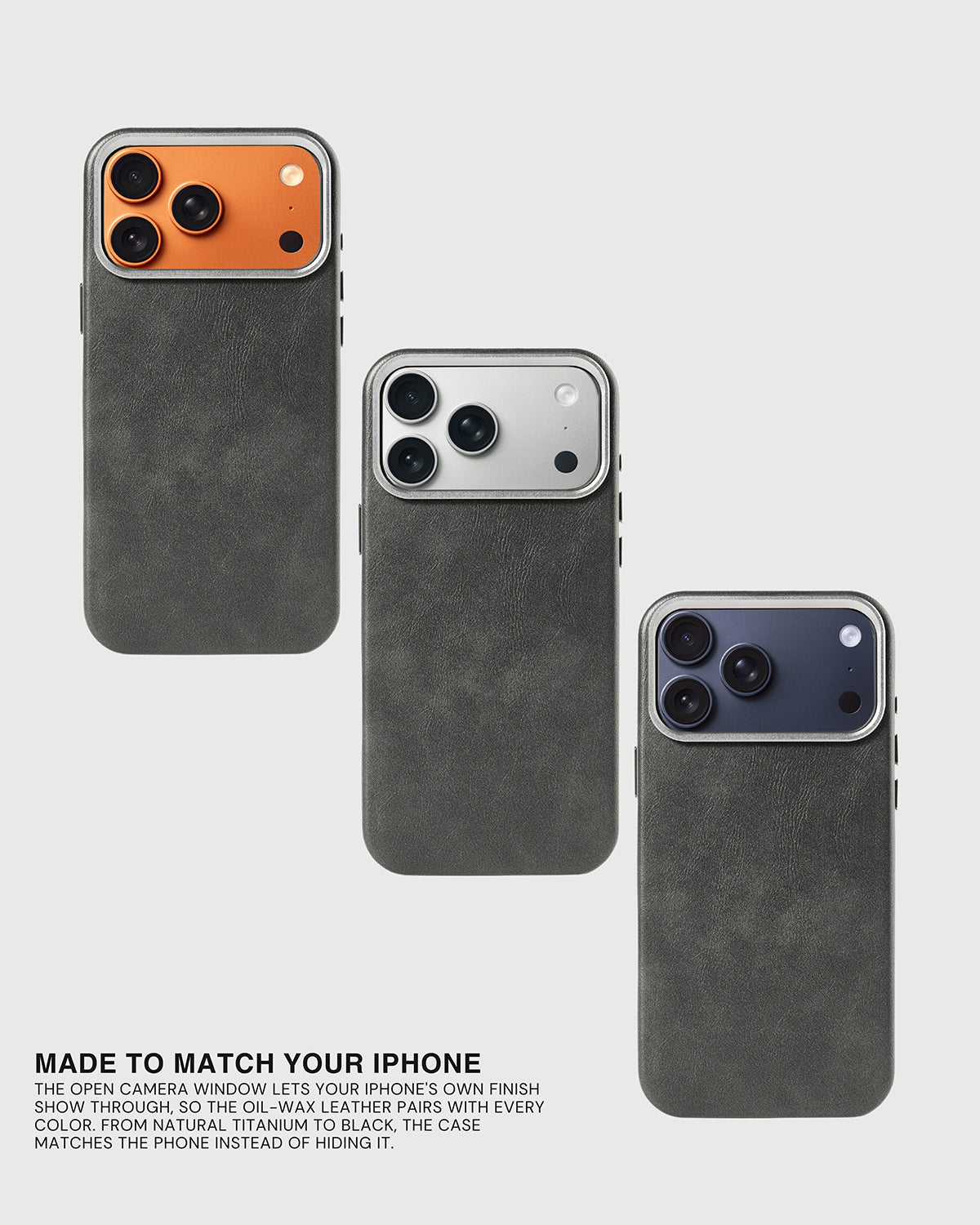 VINTAGE LEATHER NA CASE NG TELEPONO — GREY