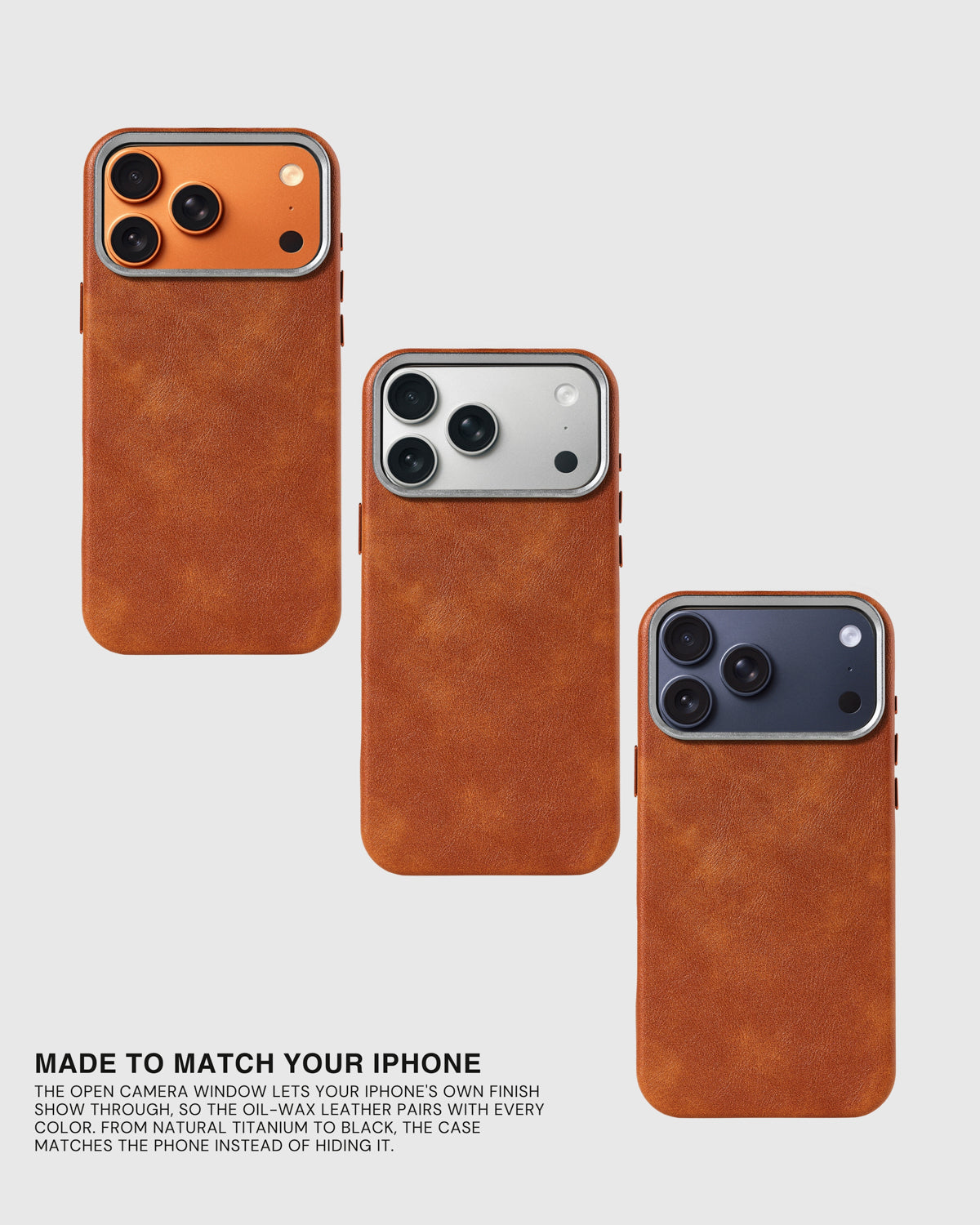 VINTAGE LEATHER NA CASE NG TELEPONO — BROWN