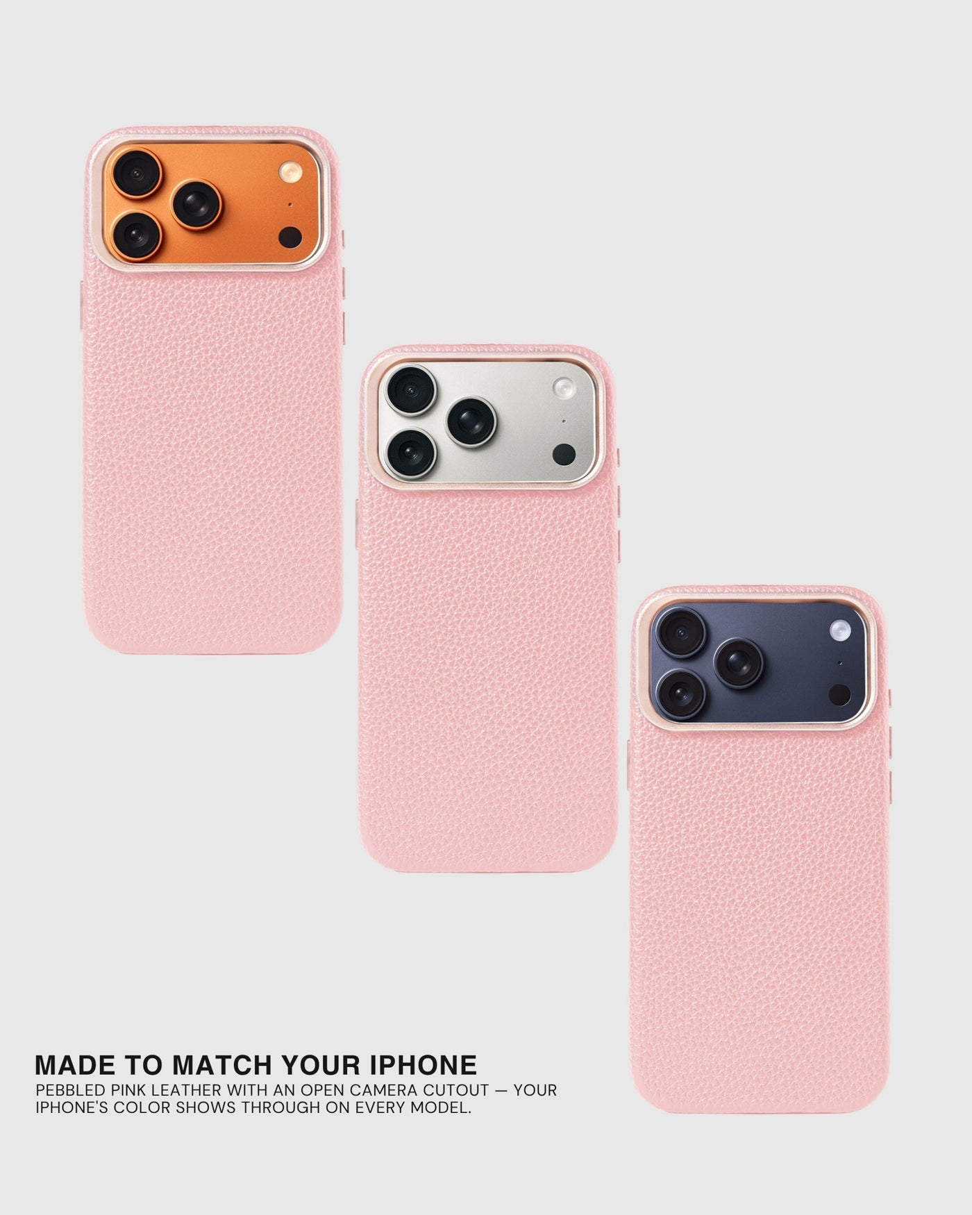 TEXTURED LEATHER CASE — PINK