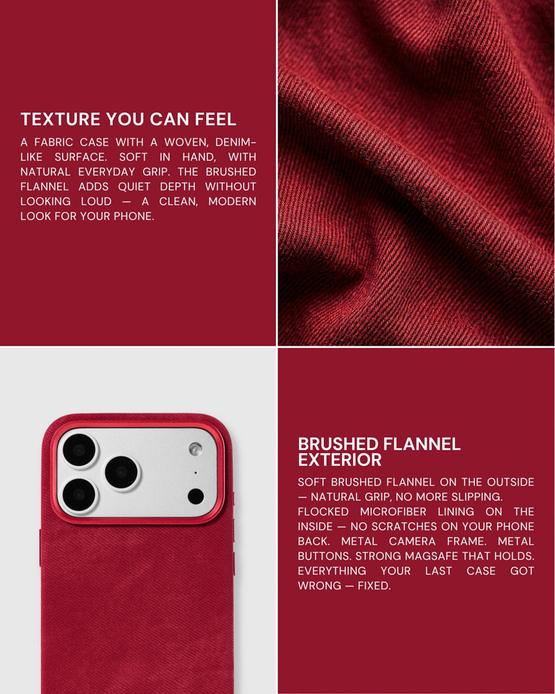 DENIM PHONE CASE — RED