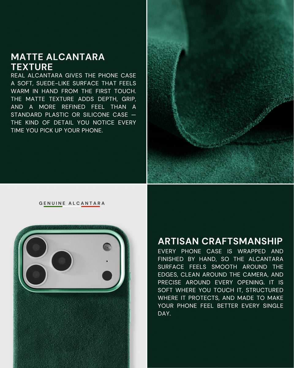 ALCANTARA PHONE CASE — EVERGREEN