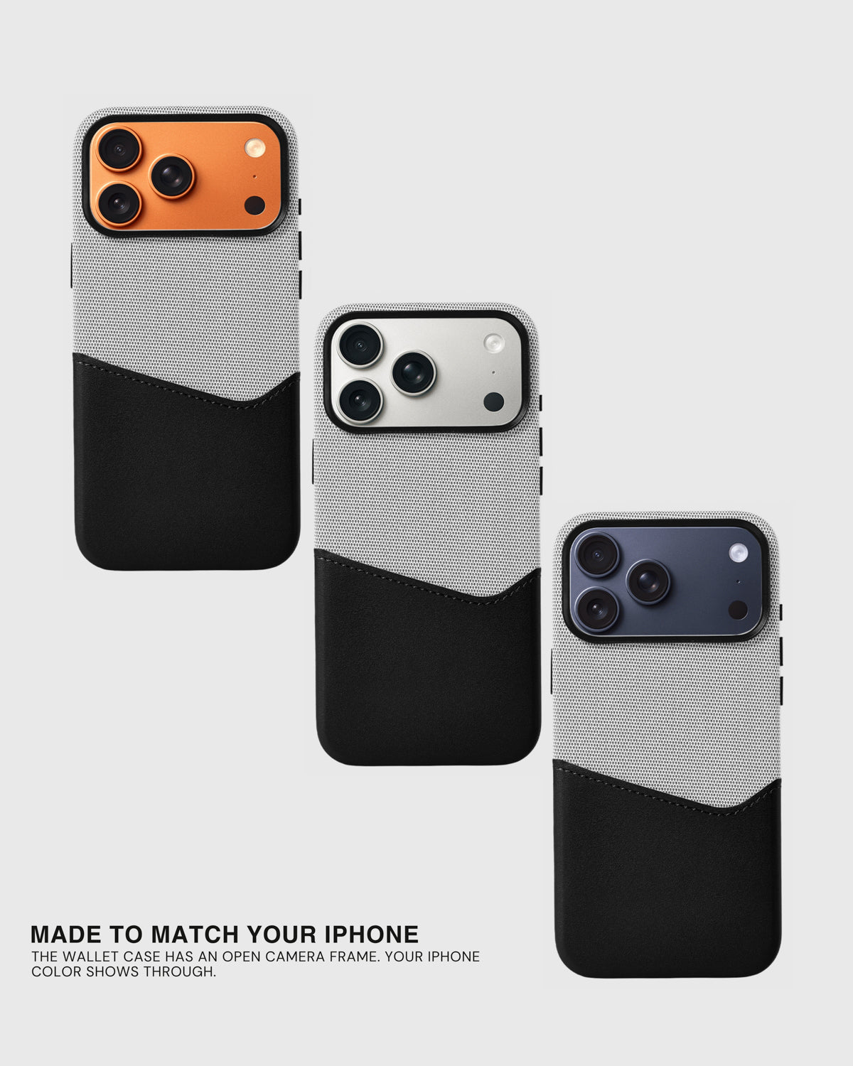 WALLET PHONE CASE — GREY BLACK
