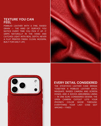 TEXTURED LEATHER CASE — RED