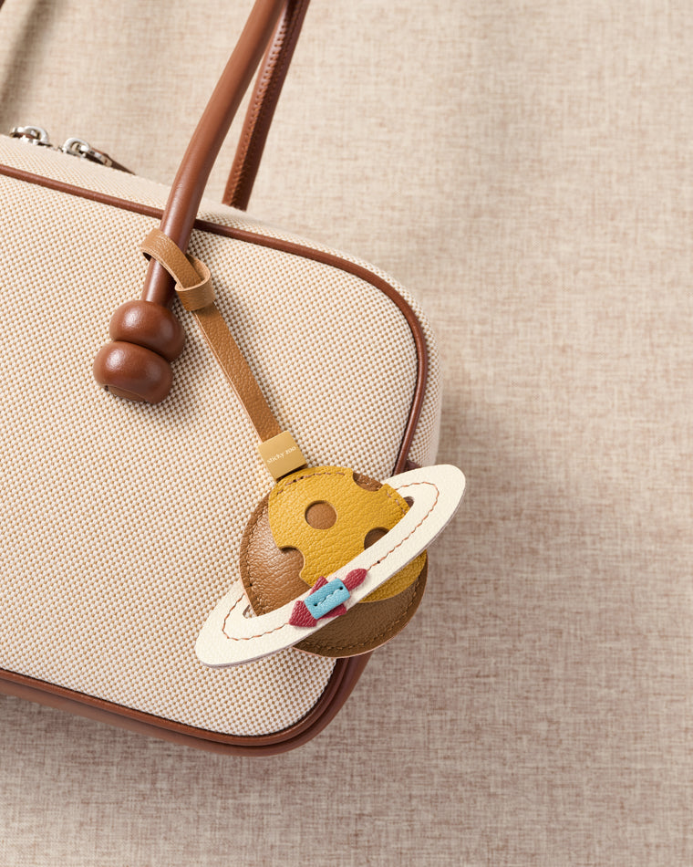 SATURN LEATHER BAG CHARM
