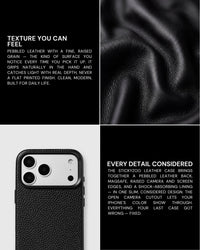 TEXTURED LEATHER CASE — BLACK